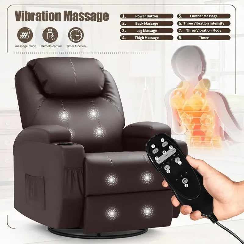 Ergonomic Reclining Rocking Massage Chair for Living Room Sofa