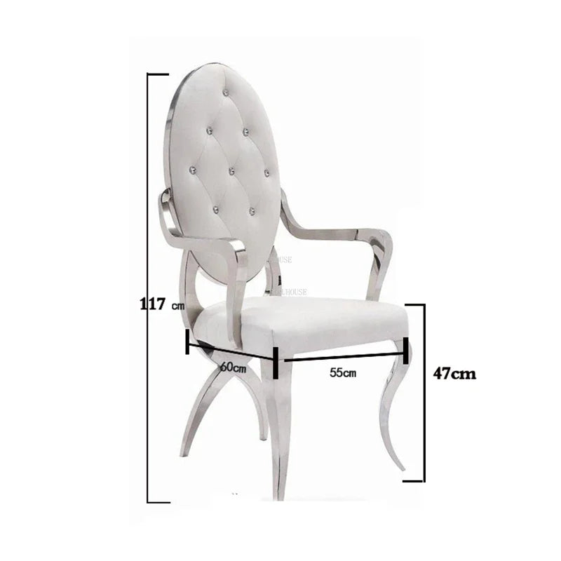 Stainless Steel Dining Chairs Contemporary Home Furniture Simple Backrest Armchair for Kitchen Creative Casual Dining Chair