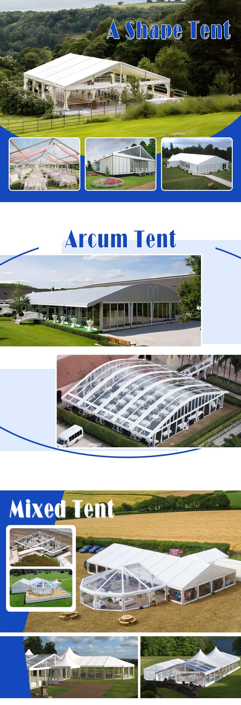 Factory Custom Aluminum Tent Waterproof Large Outdoor Event Wedding Exhibition Shelter PVC Marquee Tent Commercial Banquet Tent