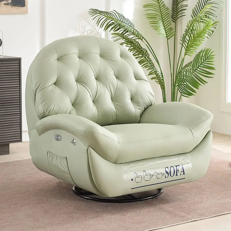 Modern Single Sofa Chair Multifunctional Sleepable Reclining Lazy Sofa Chair Rocking Lying Extendable for Home Living Room