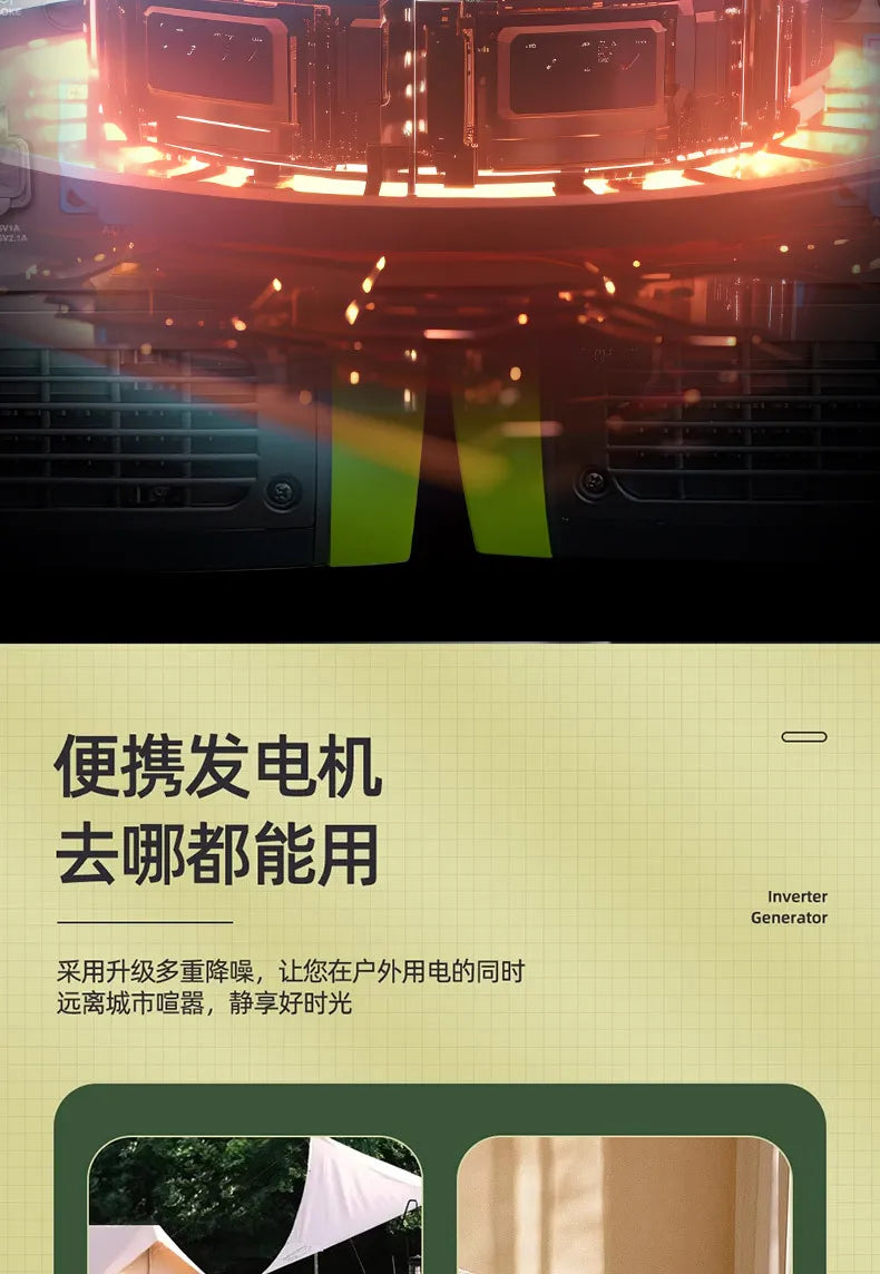 1.8kW Inverter Generator 220V Small Portable Emergency Backup Power Supply