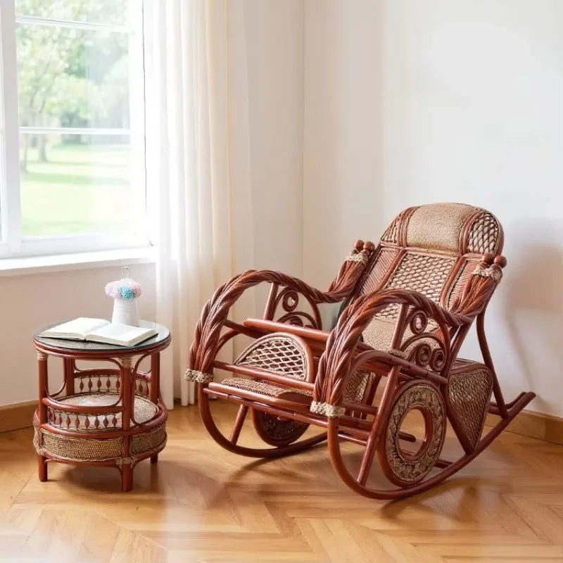 b25 living room real vine can sit rattan chair coffee table adult home balcony courtyard lazy leisure rocking chair