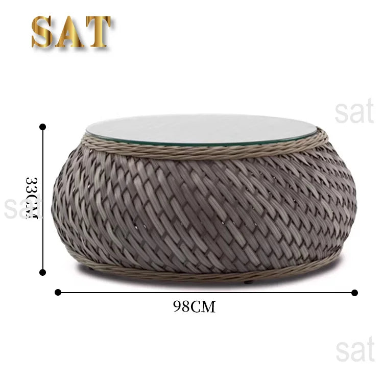 Otdoor Wicker Garden Sectional Sofa Set With Cushion Garden Rattan Furniture Sofa
