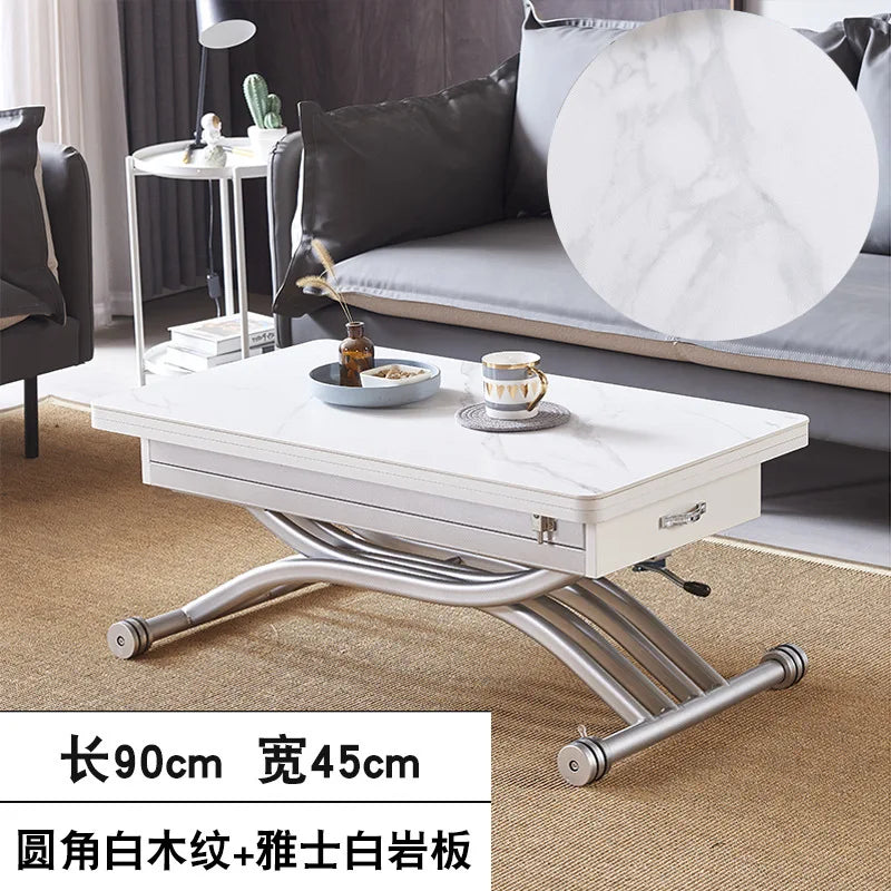 YFY  Activity Coffee Table Dining Table Integrated Small Apartment Folding Lifting Dual-use Movable with Wheels Two-in-One