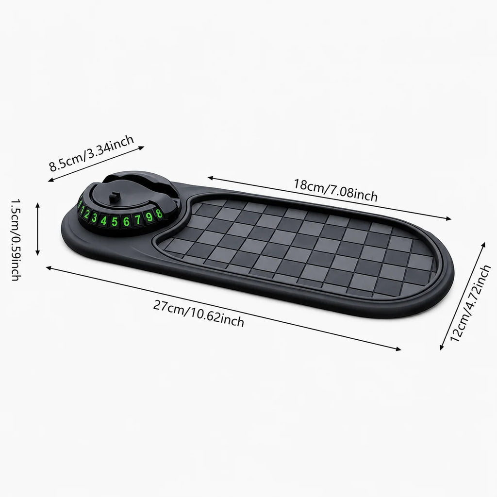 Car Anti-Slip Mat Phone Holder 360-Degree Rotation Dashboard Non-Slip Adhesive Pad Organizer for Keys Pens Sunglasses Interior