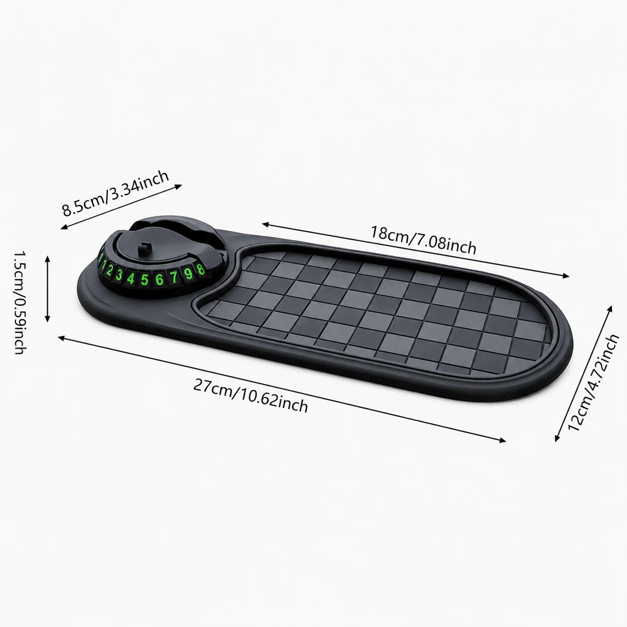 Car Anti-Slip Mat Phone Holder 360-Degree Rotation Dashboard Non-Slip Adhesive Pad Organizer for Keys Pens Sunglasses Interior