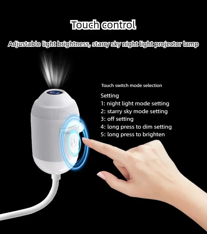 USB 2-in-1 Ambient Projection Light with Adjustable Focus Wide Range Coverage Multiple Scene Modes Perfect for Mood Lighting