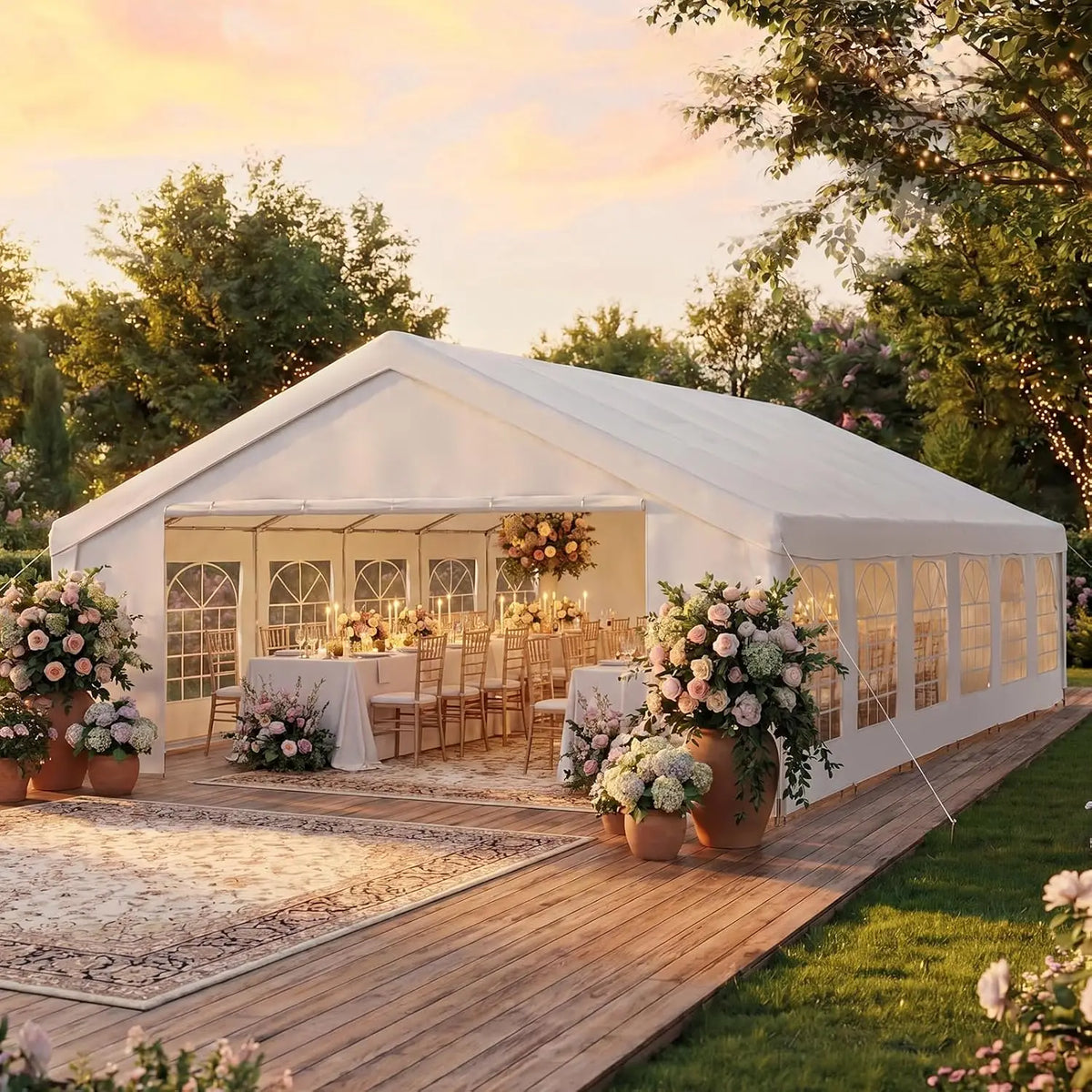 20x40 Heavy-Duty Party Tent Commercial Canopy with Removable Sidewalls, Waterproof Wedding Event Tent for Outdoor,, Customized