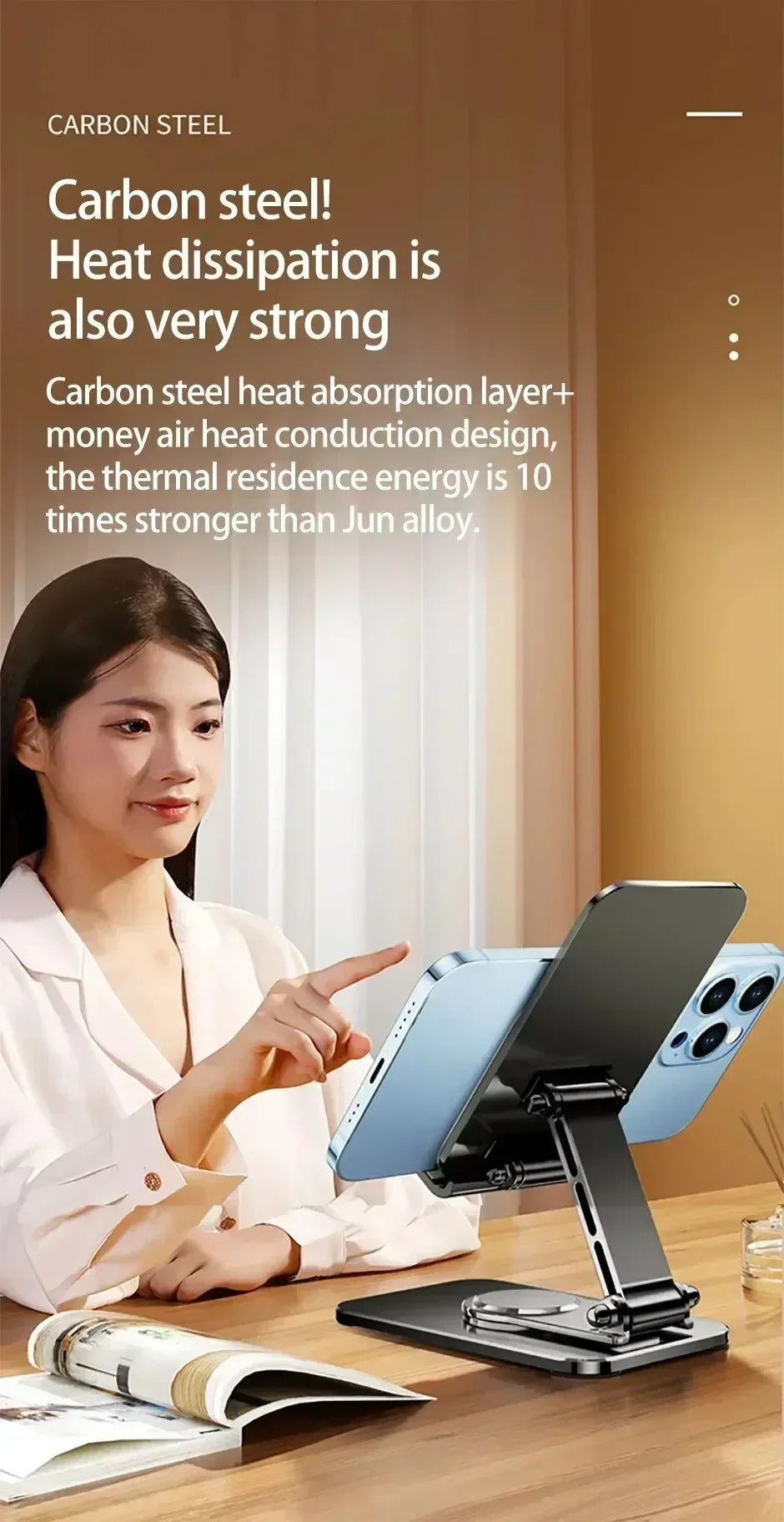 360° Rotation Metal Phone Holder Portable Foldable Desktop Tablet Stand For iPhone Samsung Xiaomi iPad Air Cellphone Bracket