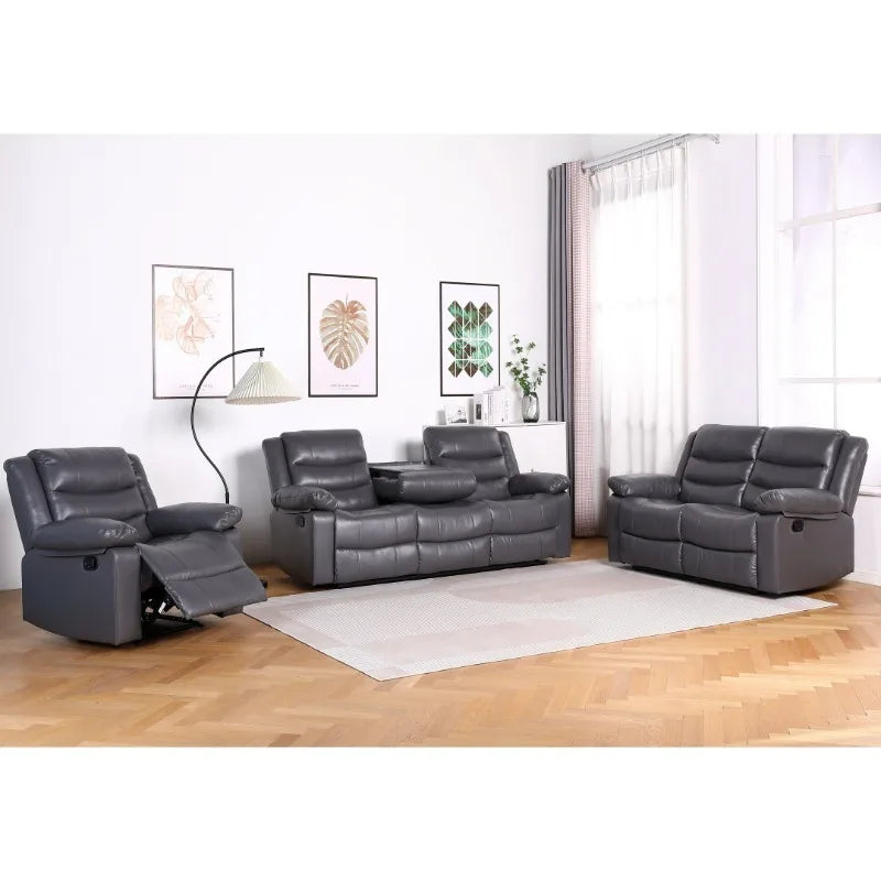 PU leather sofa metal frame couch 3+2+1 sectional sofa
