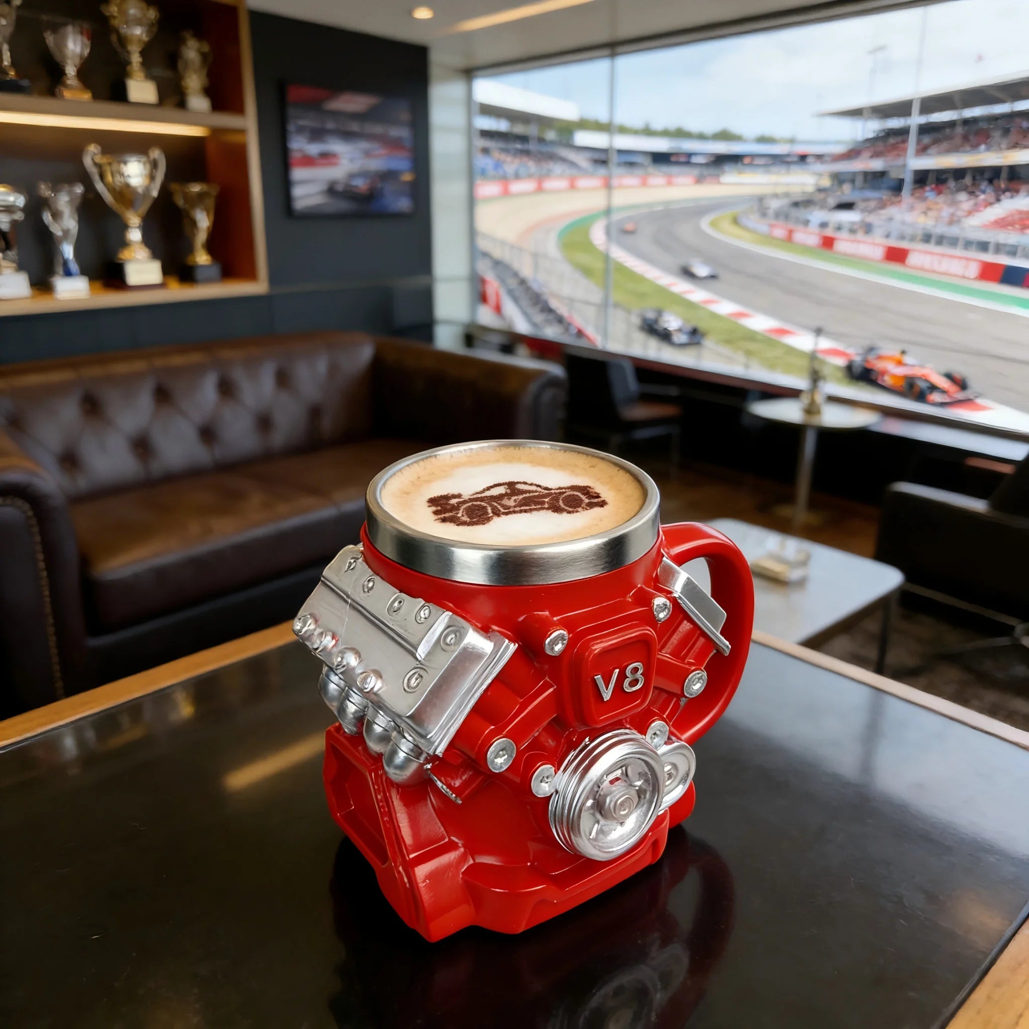 V8 Engine Coffee Cup | Unique Gift for Car Guys, Dads & Mechanics