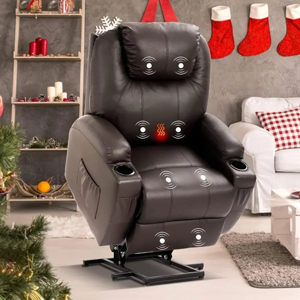 For Power Lift Recliner Chair with Massage, Single Sofa, Home Theater Seating with Heat and Vibration Sofa, Recliner Chair
