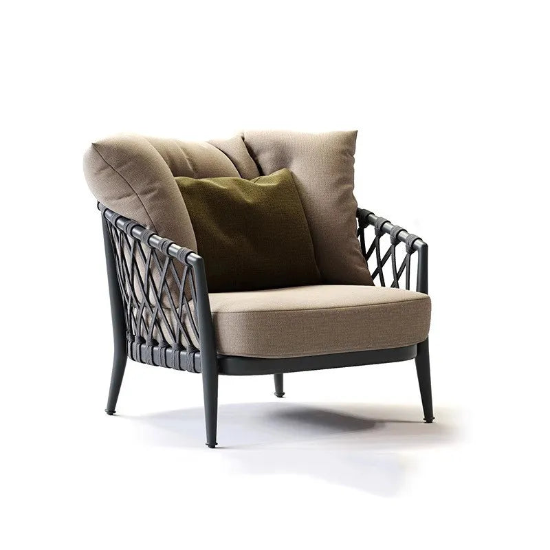 Outdoor courtyard Open-air waterproof and sunscreen Outdoor garden Balcony B & B leisure rattan chair combination furniture