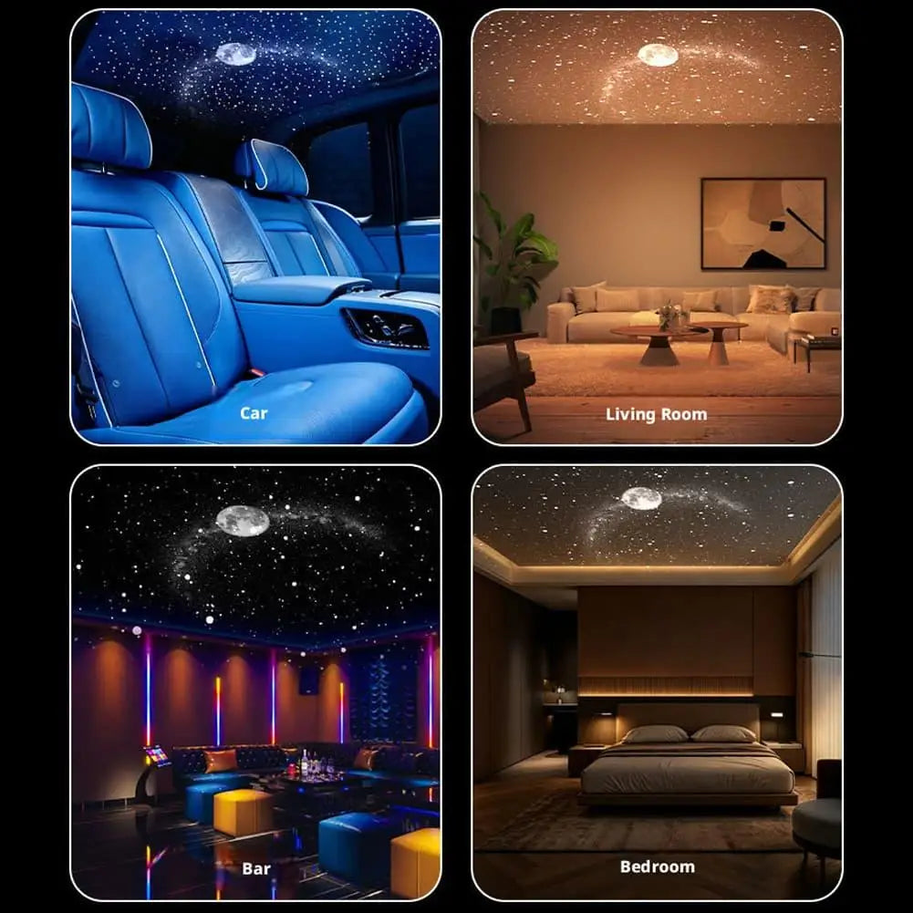 Car HD Smart Dynamic Holographic Night Light Projector USB Galaxy Projector 3/6/12/24 Projection Films Bedroom Night Sleep Light