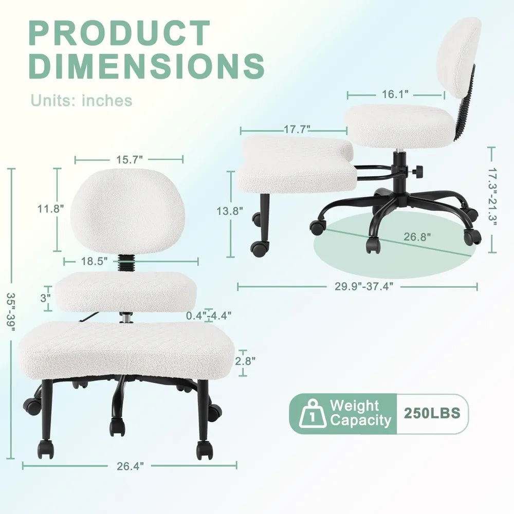 MCQ Ergonomic Armless Gaming Office Chair with Lumbar Support Rolling Swivel 360° Swivel Multiple Combination Methods Chair