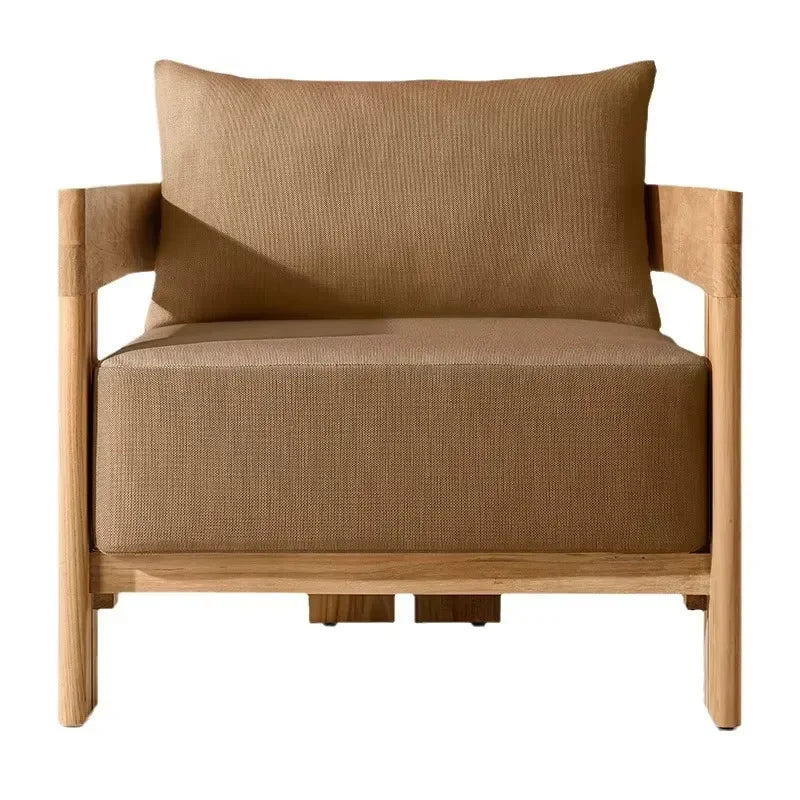 Modern Outdoor Teak Sofa Set Patio Combination Villa Leisure Furniture Waterproof Solid Wood Garden