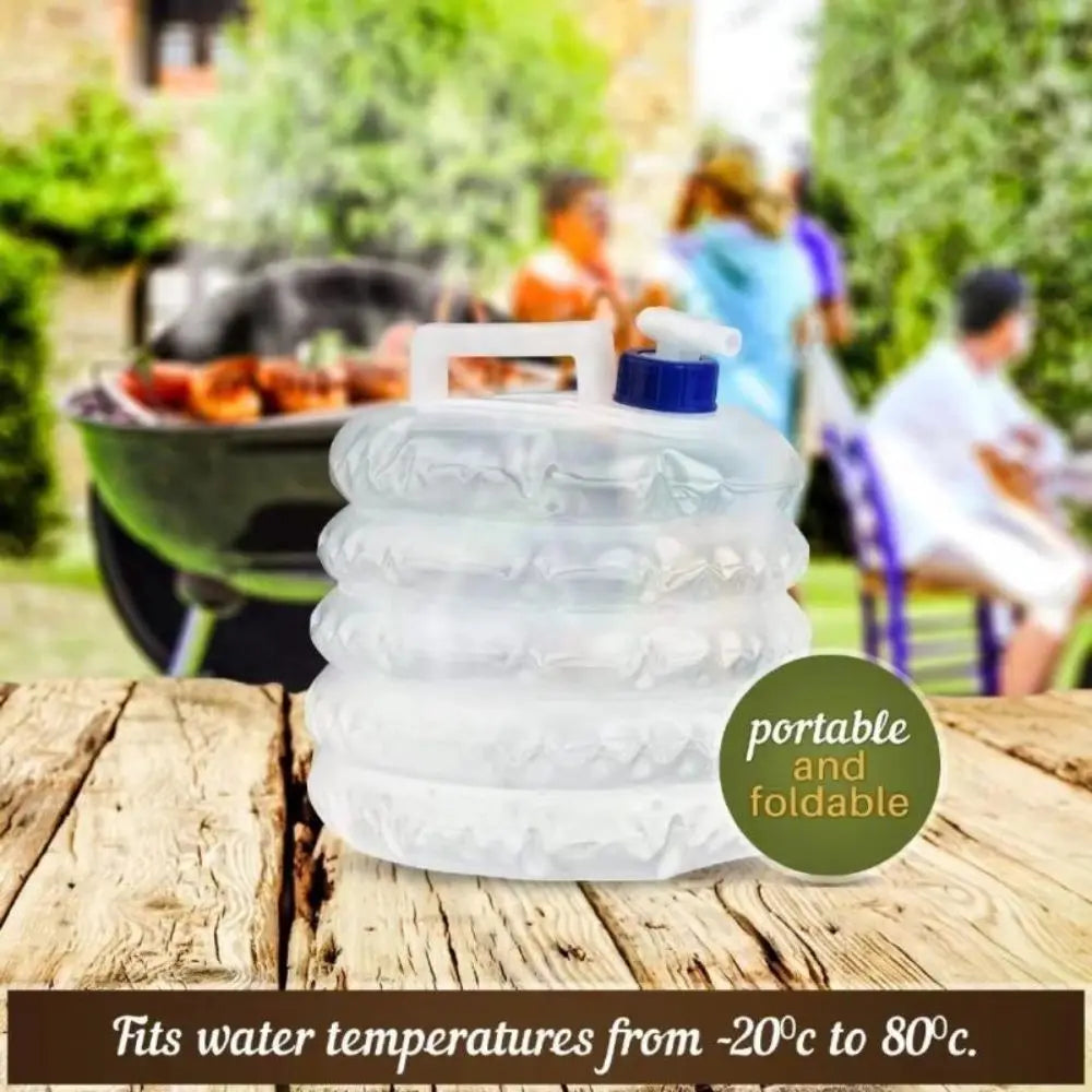 5/10/15L Folding Water Bucket Reusable with Faucet Water Bag Large Capacity Water Storage Container