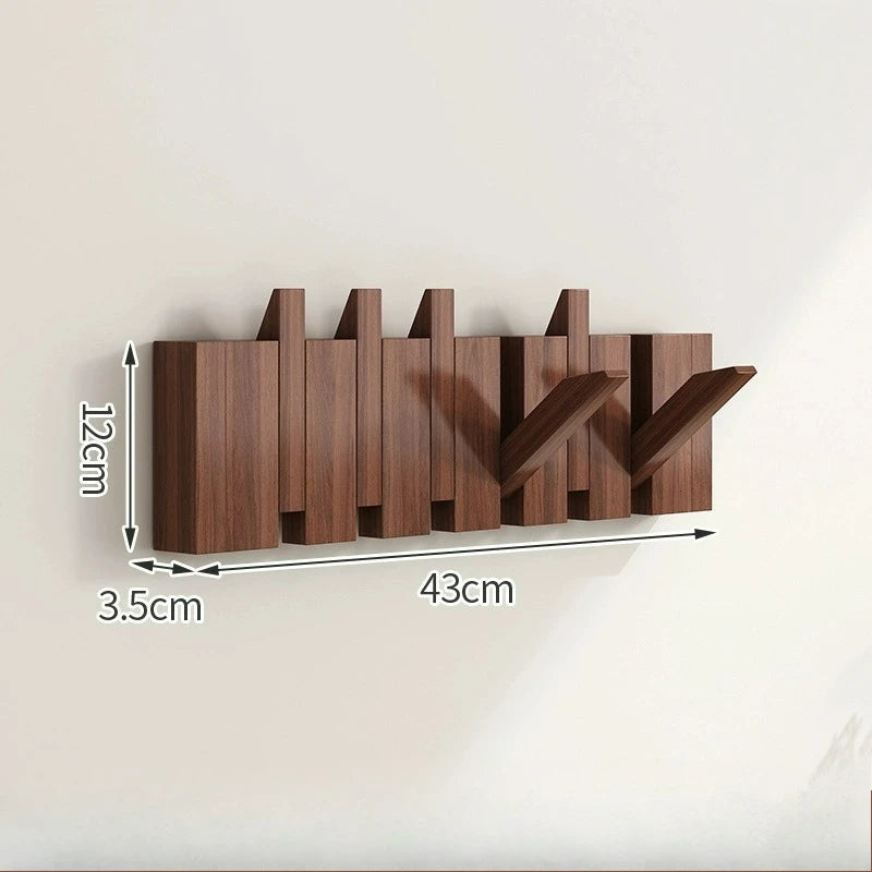 Light Luxury Living Room Wall Clothes Rack Wall-mounted Clothes Hanger Solid Wood Shelves Storage Home Organization and Storage