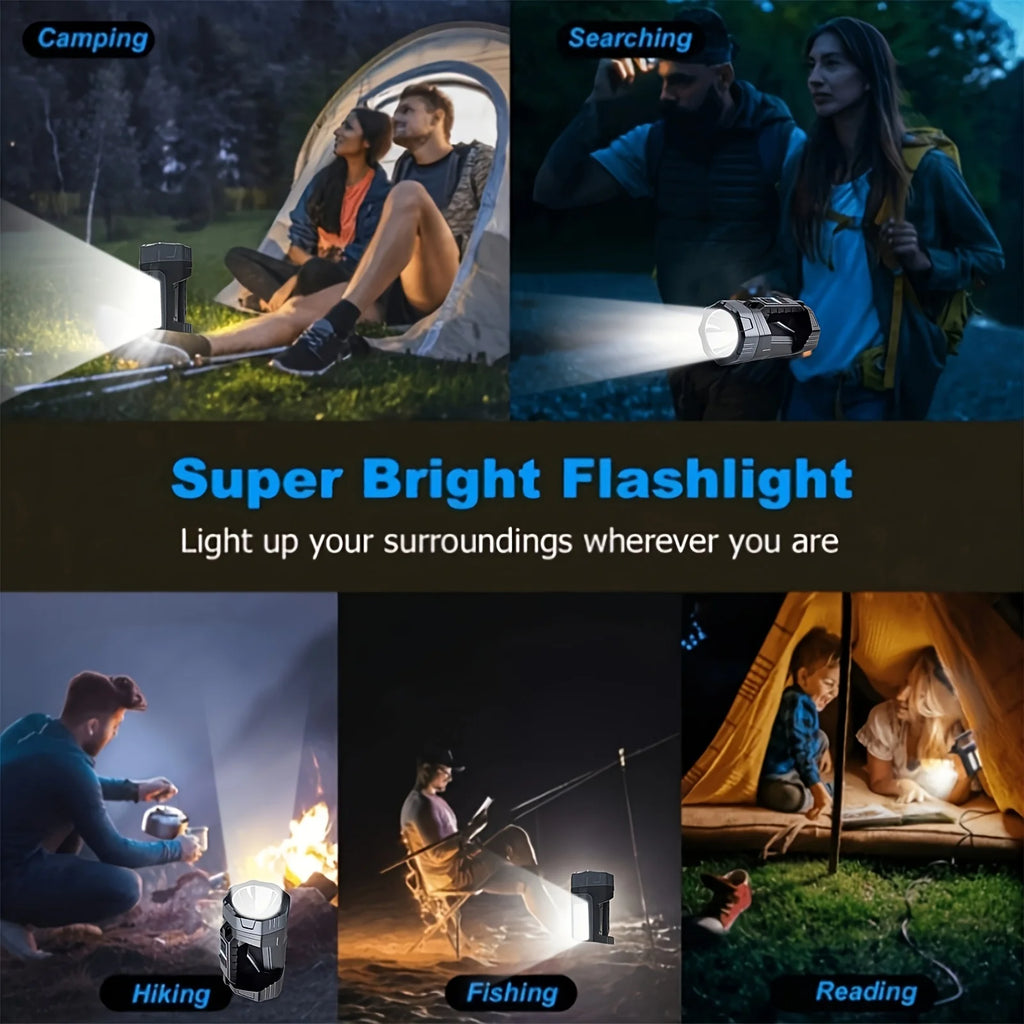 Portable Handheld Solar-Powered Flashlight Strong Light Rechargeable Ultra-Long Battery Life Super Bright Suitable Home Outdoor