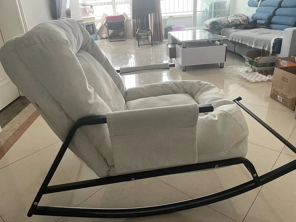 Lazy Rocking Chair Household Living Room Adult Balcony Leisure Bedroom Recliner Single Lazy Sofa Human Rocking Chair Muebles