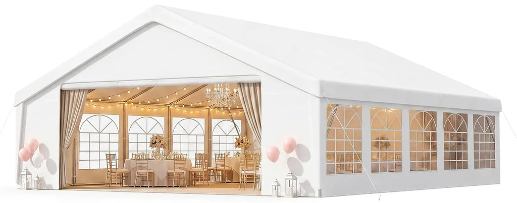 20x30 Party Tent,Heavy-Duty Canopy Tents for Parties Weddings Events Removable Sidewalls,Roll-up Door,Waterproof, Customized