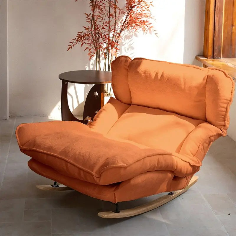 Light Luxury Rocking Chair Adult Recliner Lazy Lounger Single Sofa for Balcony Living Room Home Leisure Indoor Outdoor Furniture