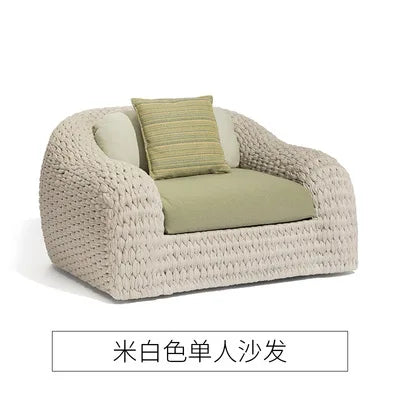 Outdoor rattan sofa combination hotel living room open-air bed and breakfast villa courtyard terrace garden leisure sofa