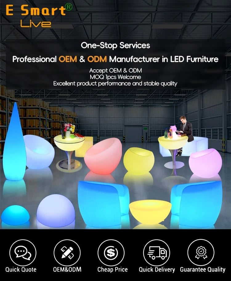 Outdoor Waterproof Luminous Flower Pot, Home Remote Control Light Emitting Diode Intelligent Environmental Protection Flower Pot