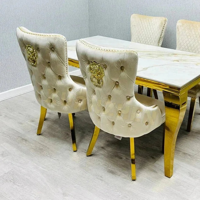 Cheap High Quality Dining Table Set Customized Dining Room Table and Grey Chairs Marble Luxury Dining Table