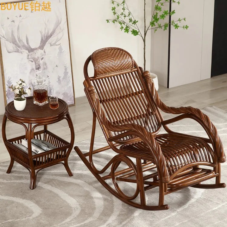 Balcony    lazy rocking recliner old-fashioned elderly high-end  woven free  household rocking