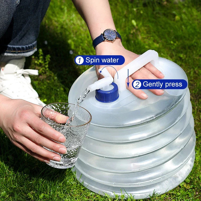 5L/10L/15L Outdoor Camping Bottle Collapsible Foldable Water Container,Water Tank Bucket Water Dispenser Storage Pail Water Bag
