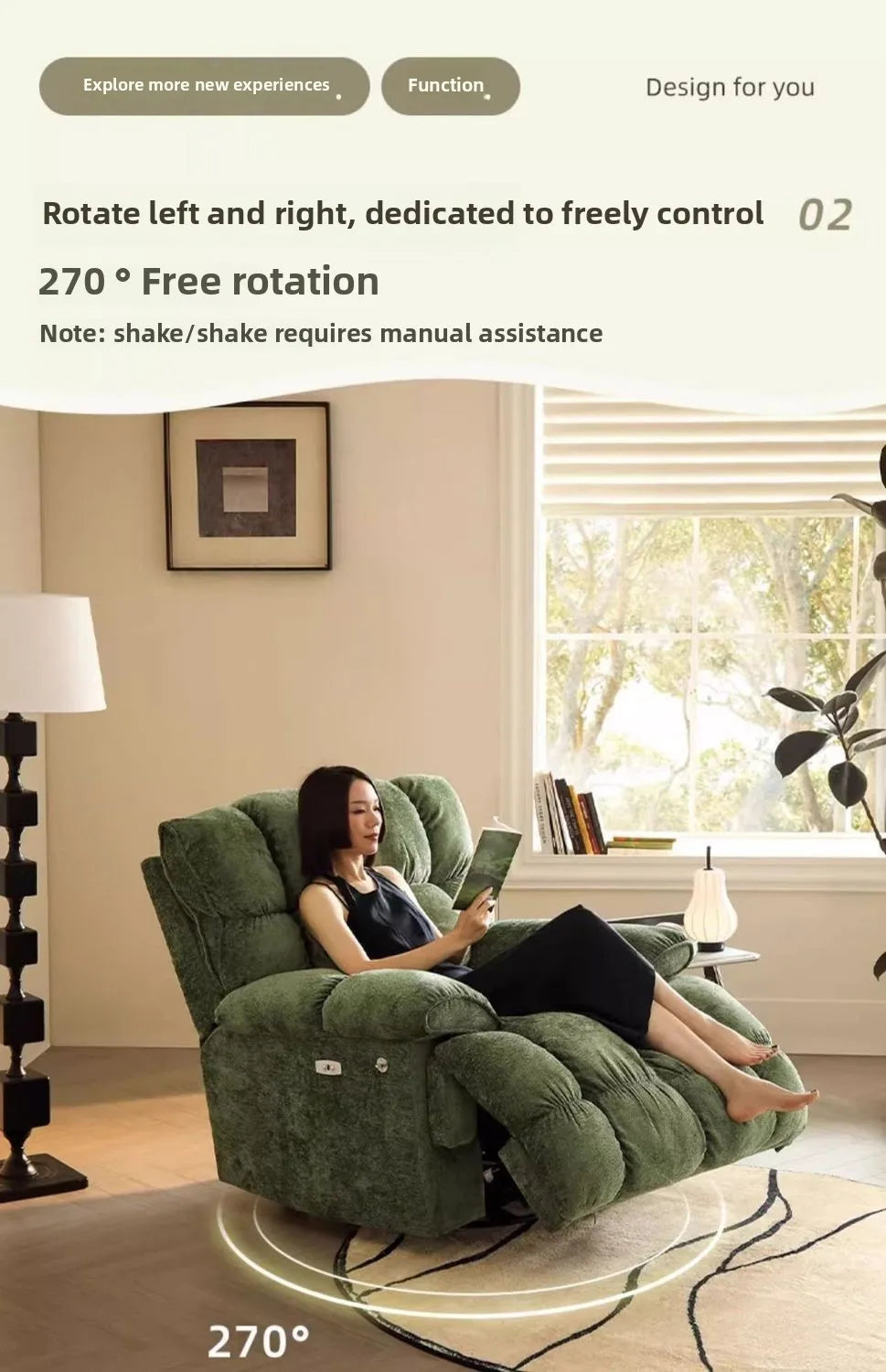 Electric Recliner Chair First-Class Cloud Single Sofa Living Room Multifunctional Lazy Lounge Swivel Recliner Sitting Sleeping