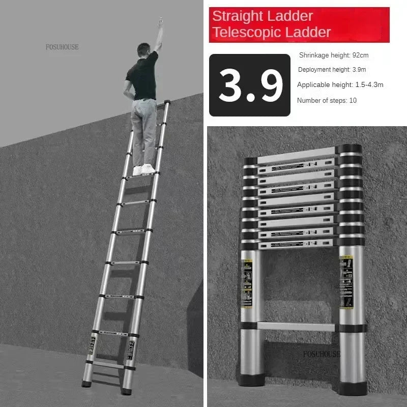 Folding Ladder for Construction Site Metal Telescopic Modern Thickened Ladders Creative Multifunctional Step Ladders for Home G