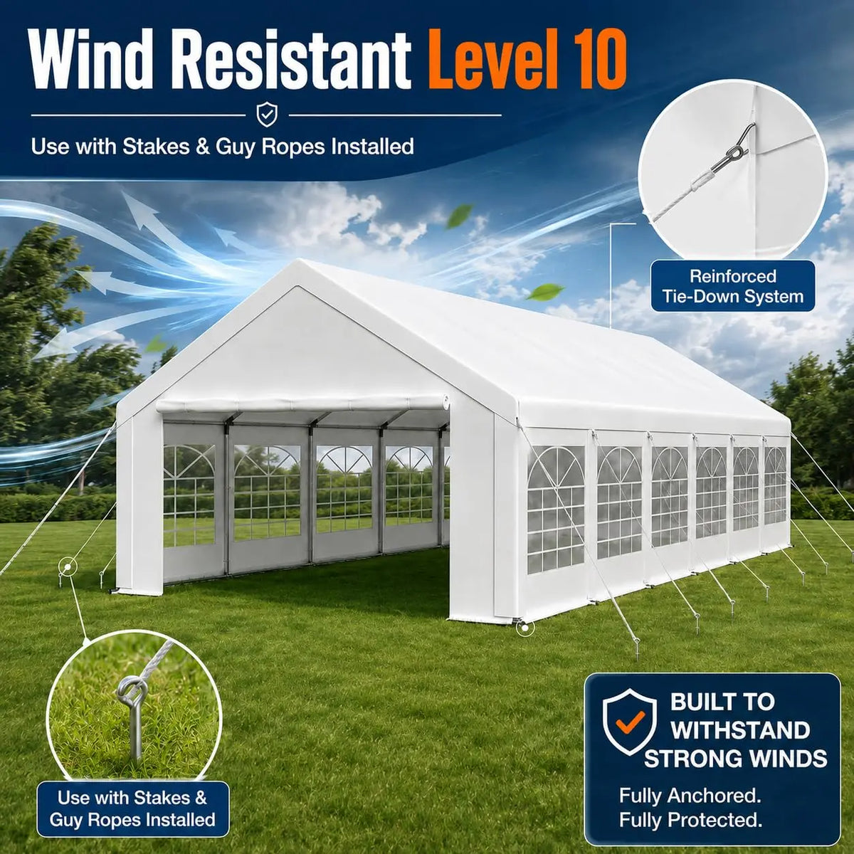 20x40 Fire Retardant Party Tent,Waterproof PVC for Weddings Events, Customized