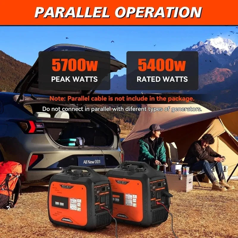 Customized 3800W Lightweight Portable Inverter Generator with Clean Power for Home, Camping, RV, Tailgating & Emergencies