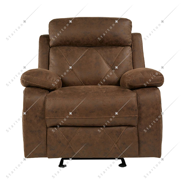 Modern Brown Genuine Leather Electric Recliner Sofa Set Living Room Furniture with Theater Sectional for Hotel or Home Use