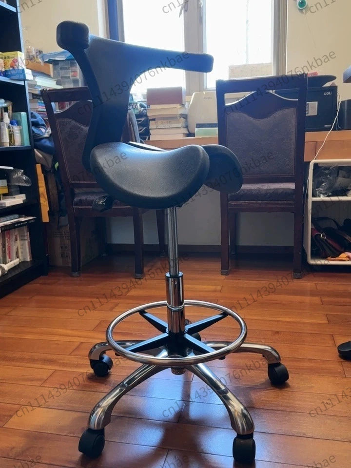 Ergonomic Dental Saddle Stool Height Adjustable Orthopedic Rolling Chair Silent Casters for Clinic Spa Dentist