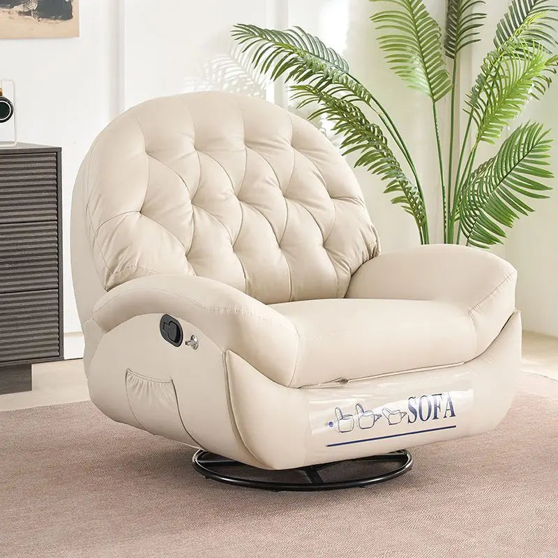 Modern Single Sofa Chair Multifunctional Sleepable Reclining Lazy Sofa Chair Rocking Lying Extendable for Home Living Room
