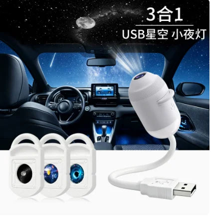 Car Roof Galaxy Night Light USB Star Projector Light 24 in 1 Touch Control Flexible Hose For Bedroom Auto Atmosphere Lamp