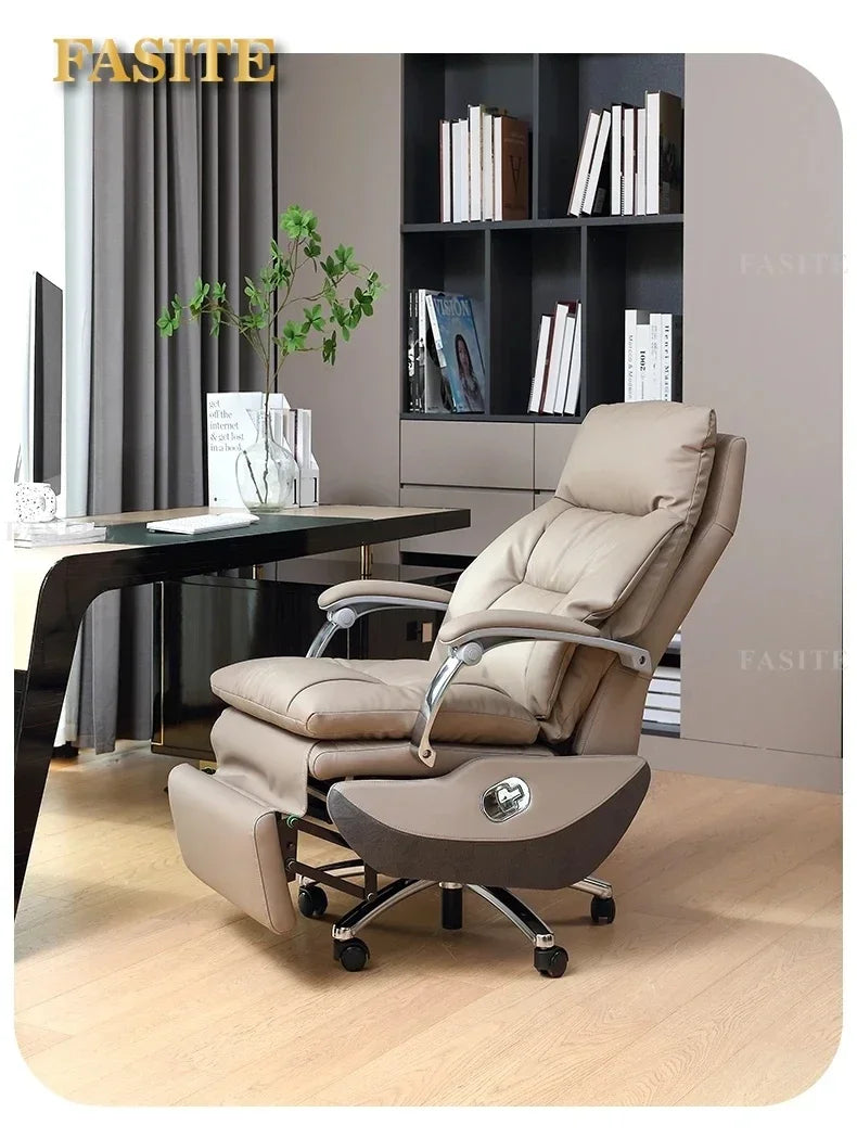 Practical Leather Executive Mobile Desk Chair Gaming Computer Ergonomic Office Chairs Reading