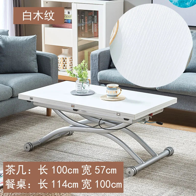 YFY  Activity Coffee Table Dining Table Integrated Small Apartment Folding Lifting Dual-use Movable with Wheels Two-in-One