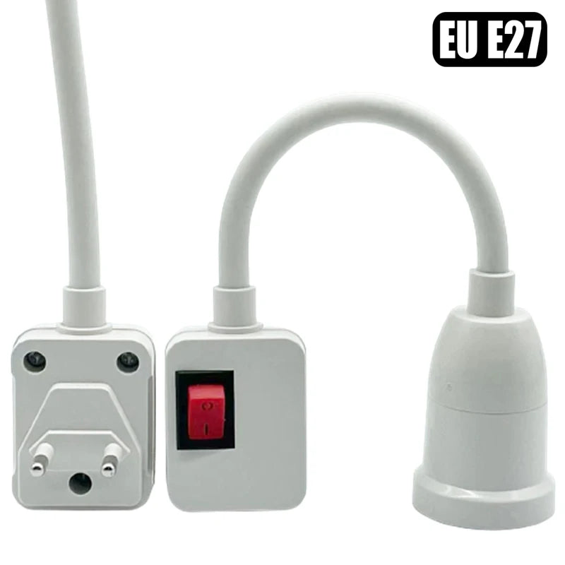 E27 Lamp Base Bulb Holder Light Socket EU US Plug Wall Flexible Bendable Holder Lamp Adapter Light Base With On/Off Switch