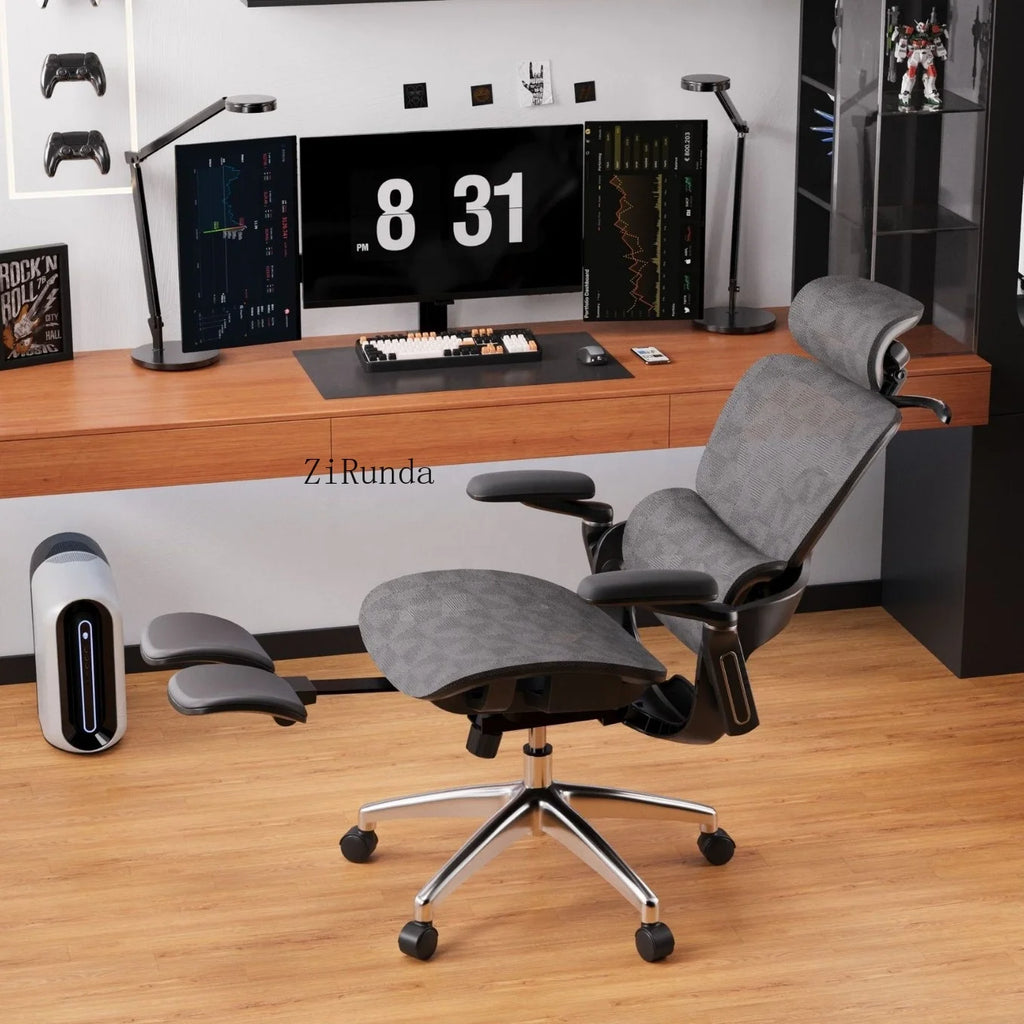 Ergonomic mesh office chair, modern fatigue-free long-sitting comfortable reclining raised 360 rotating office chair