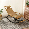 All-Season Wicker Rocking Chair, Summer Cooling Nap Leisure Chair for Balcony Living Room