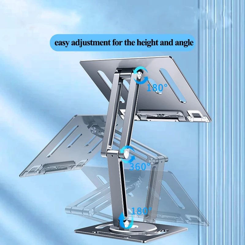 Oatsbasf 360 Rotable Aluminium Laptop Stand Height Angle Adjustment Tablet Desktop Holder Multifunctional Reading Book Bracket