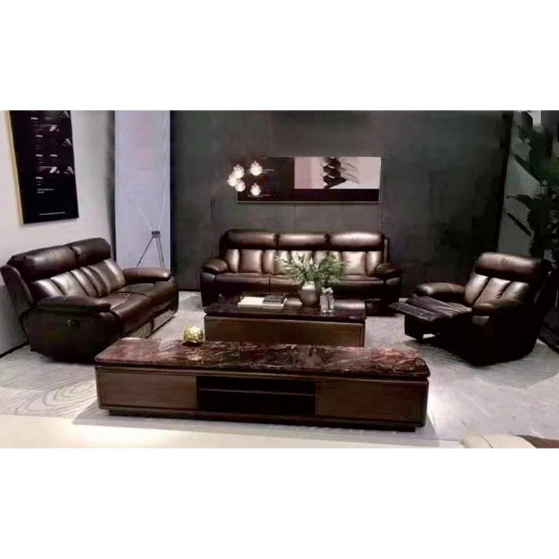 &Italian Modern Electric Functional Office Sofa Set Leisure Living Room Furniture Smart Luxury Leather Recliner Lounge Sofas