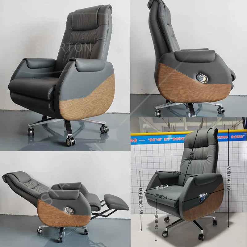 Electric boss chair Modern leather office Massage Reclining computer Study lunch break Multifunctional large