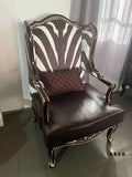 American solid wood living room fabric, chair sofa single sofa European balcony French leisure chair