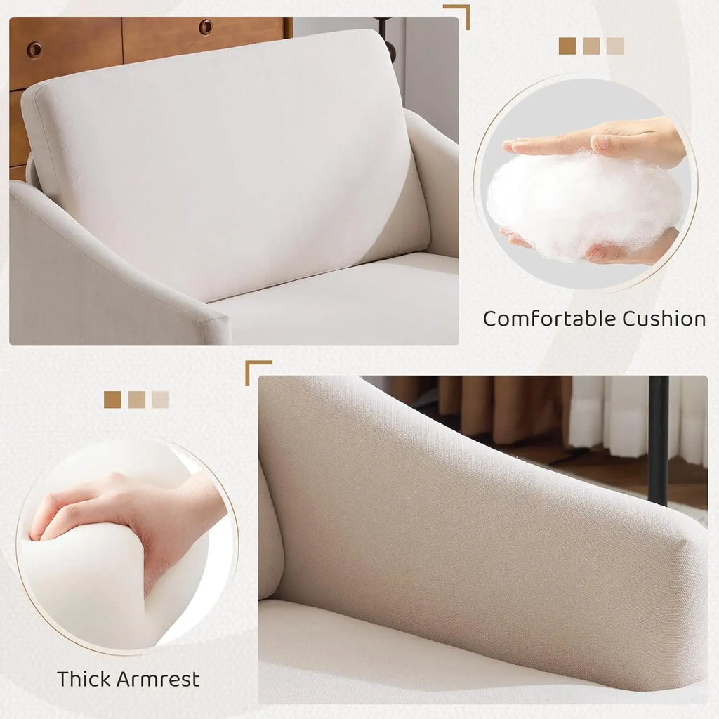 41'' Upholstered Oversized Accent Chairs Set of 2, Beige | Wide Seat Comfy Armchair with 2 Pillows, Upholstered Big, Customized