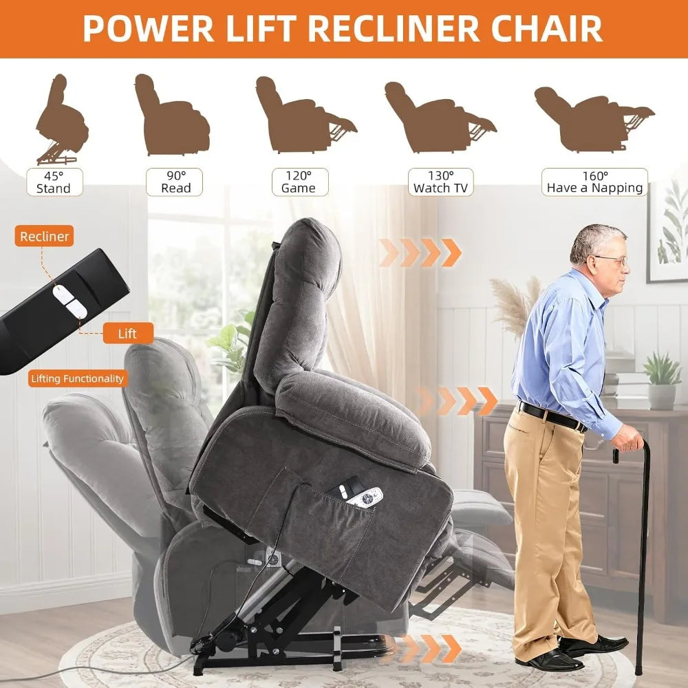 Recliner Chair with Vibration Massage and Lumbar Heating for Senior Comfort in Living Room